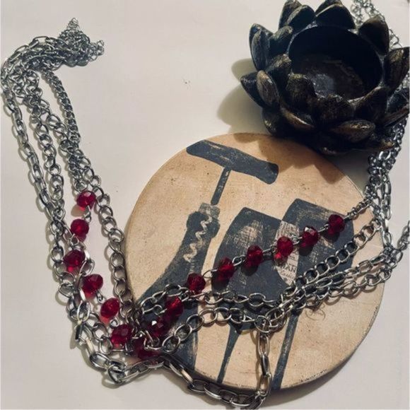 Pretty vintage SILVER AND SAPPHIRE NECKLACE - Picture 4 of 6